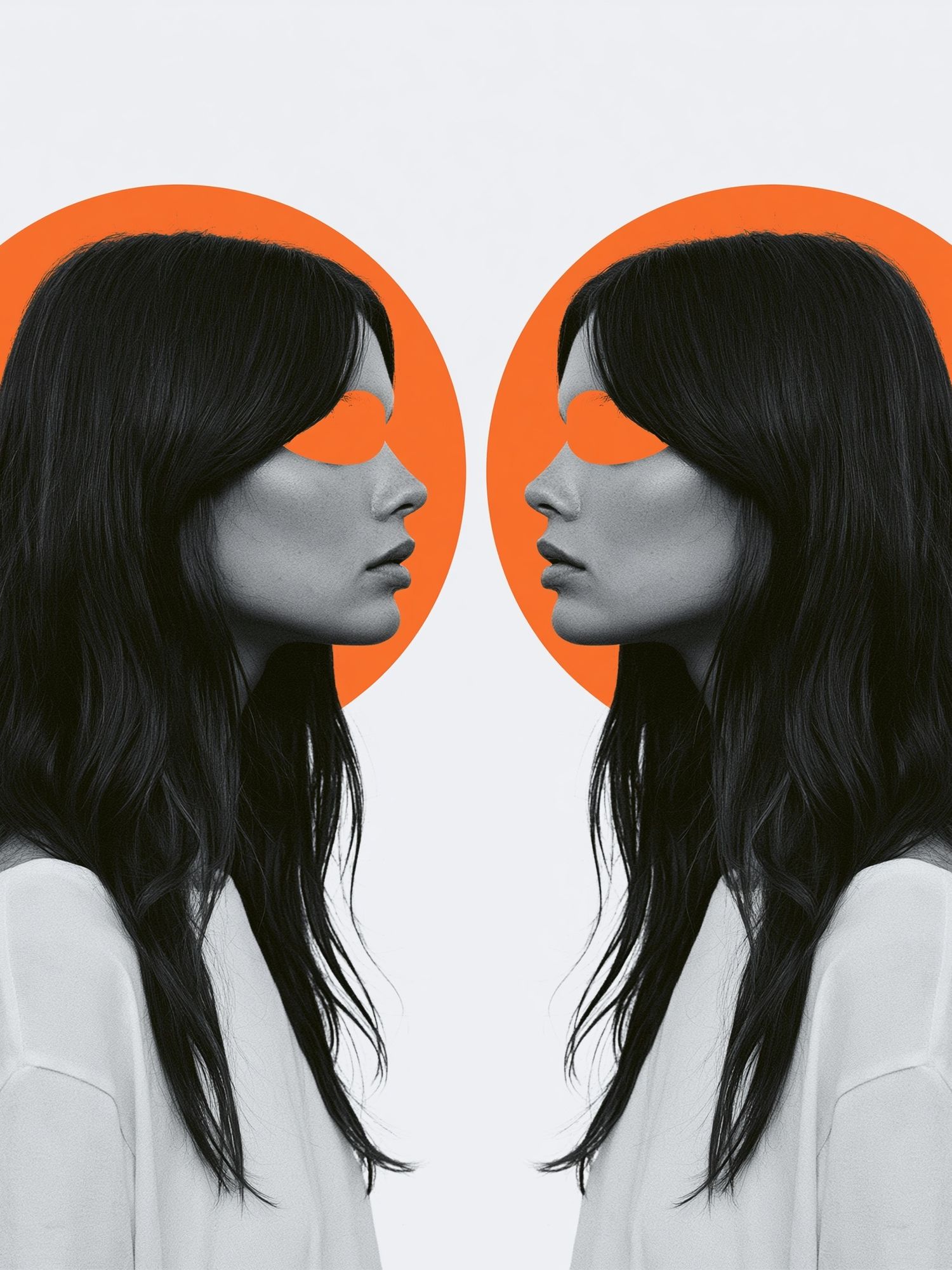 Dual Profile Portrait Illustration Print. poster — illustration art