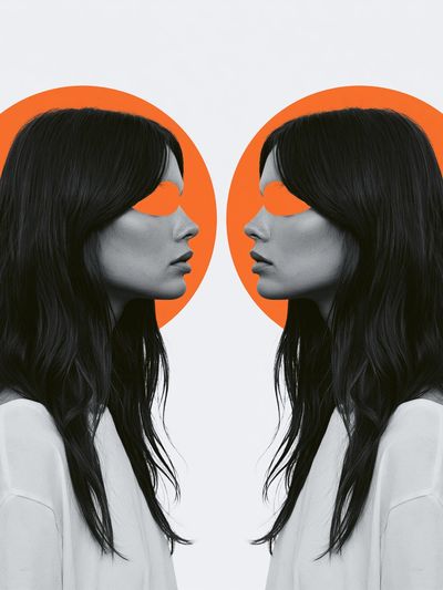 Dual Profile Portrait Illustration Print.