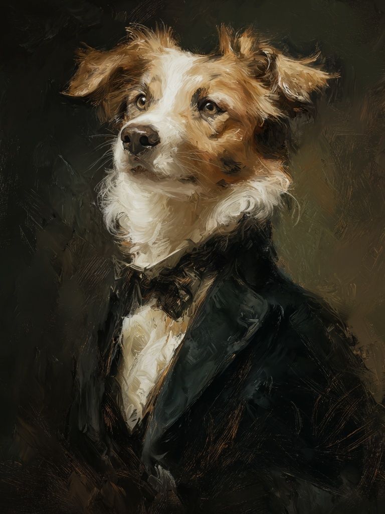 Dapper Dog Portrait — Fine Art Print. poster — fine-art art