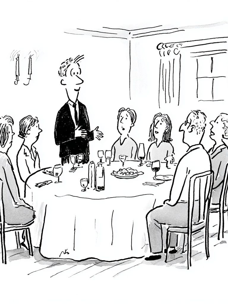 Dinner Party — Illustration Print. poster — illustration art