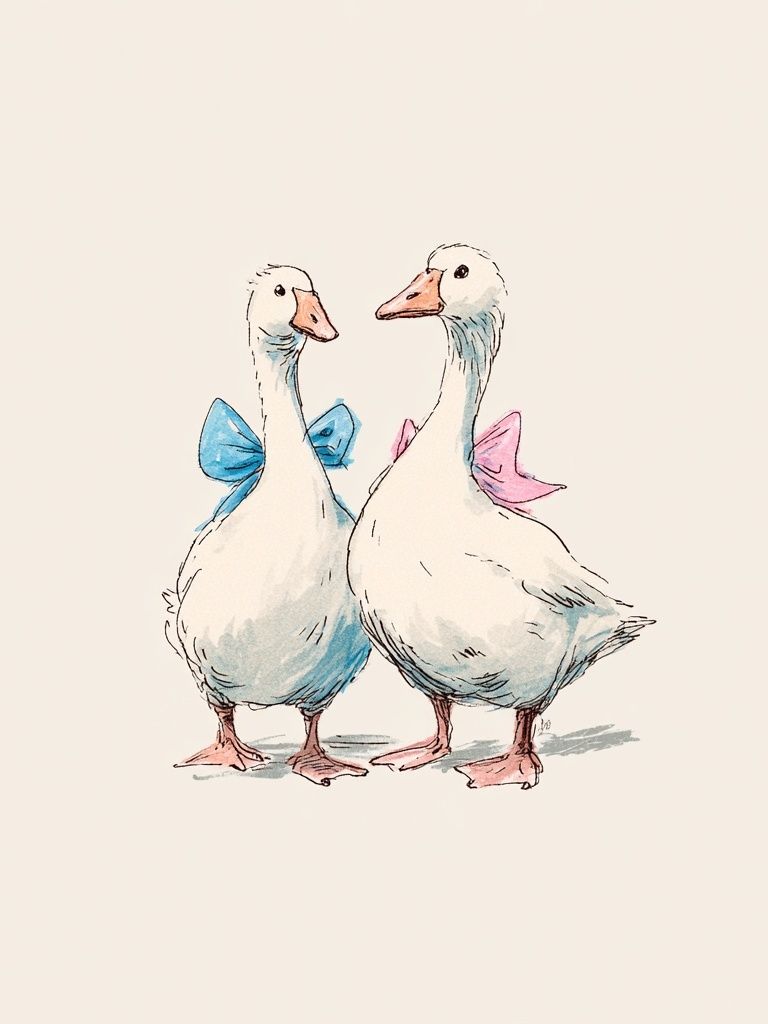 Dapper Ducks — Illustration Print. poster detail