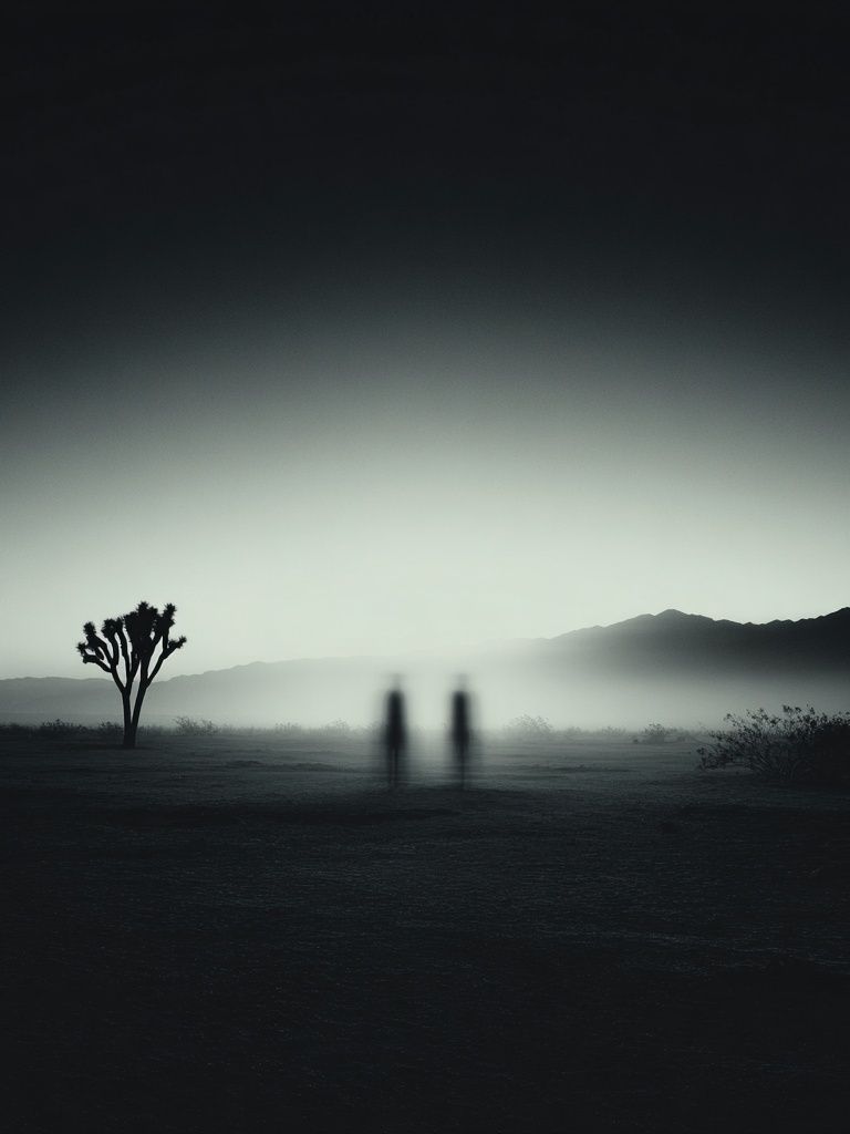 Misty Desert Silhouette — Photography Print. poster — photography art