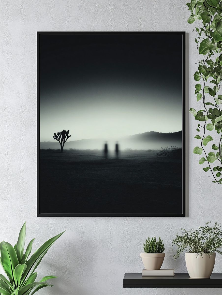 Misty Desert Silhouette — Photography Print. — room view 4