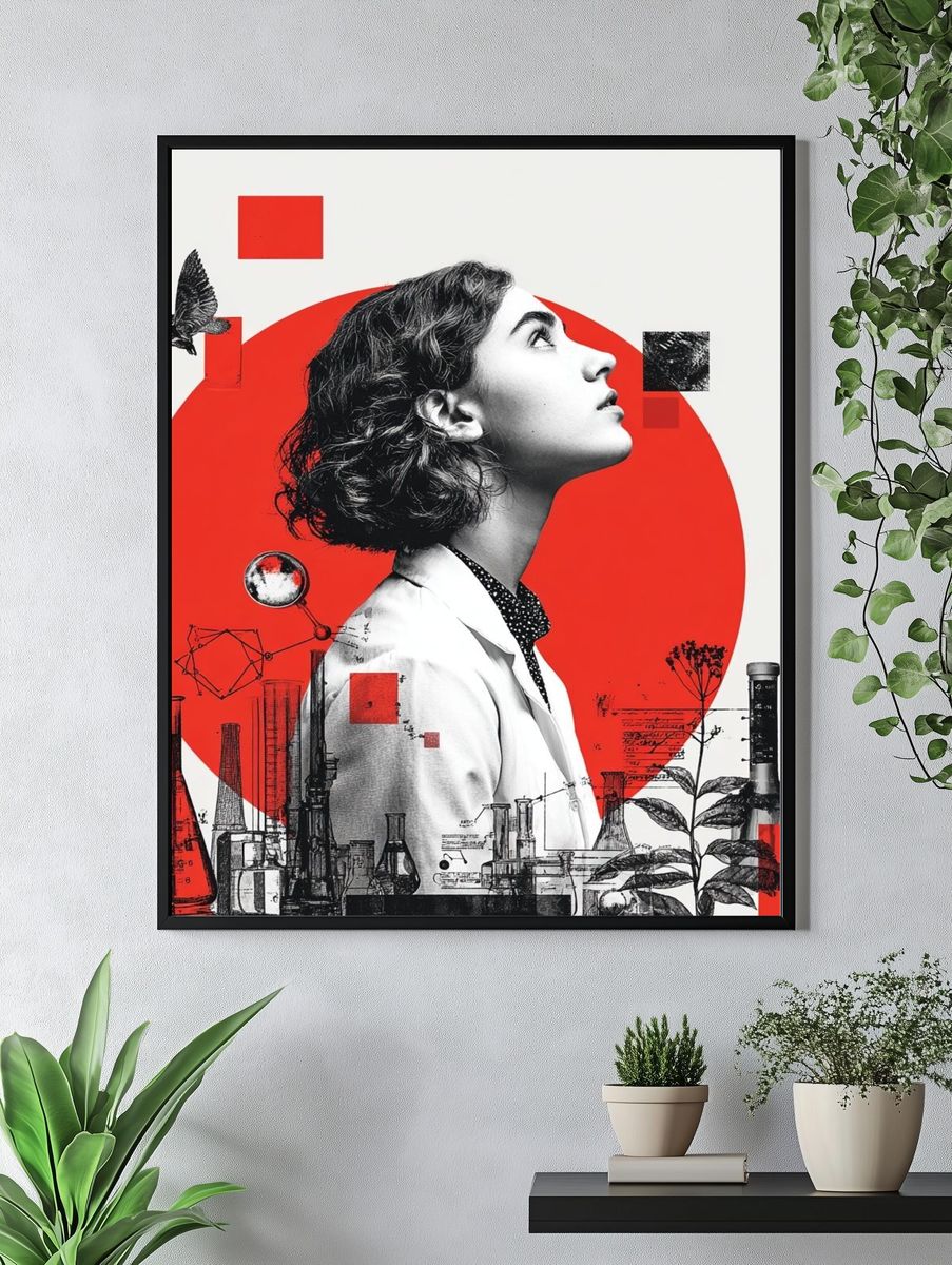 Scientist Portrait — Digital Art Print. — room view 4
