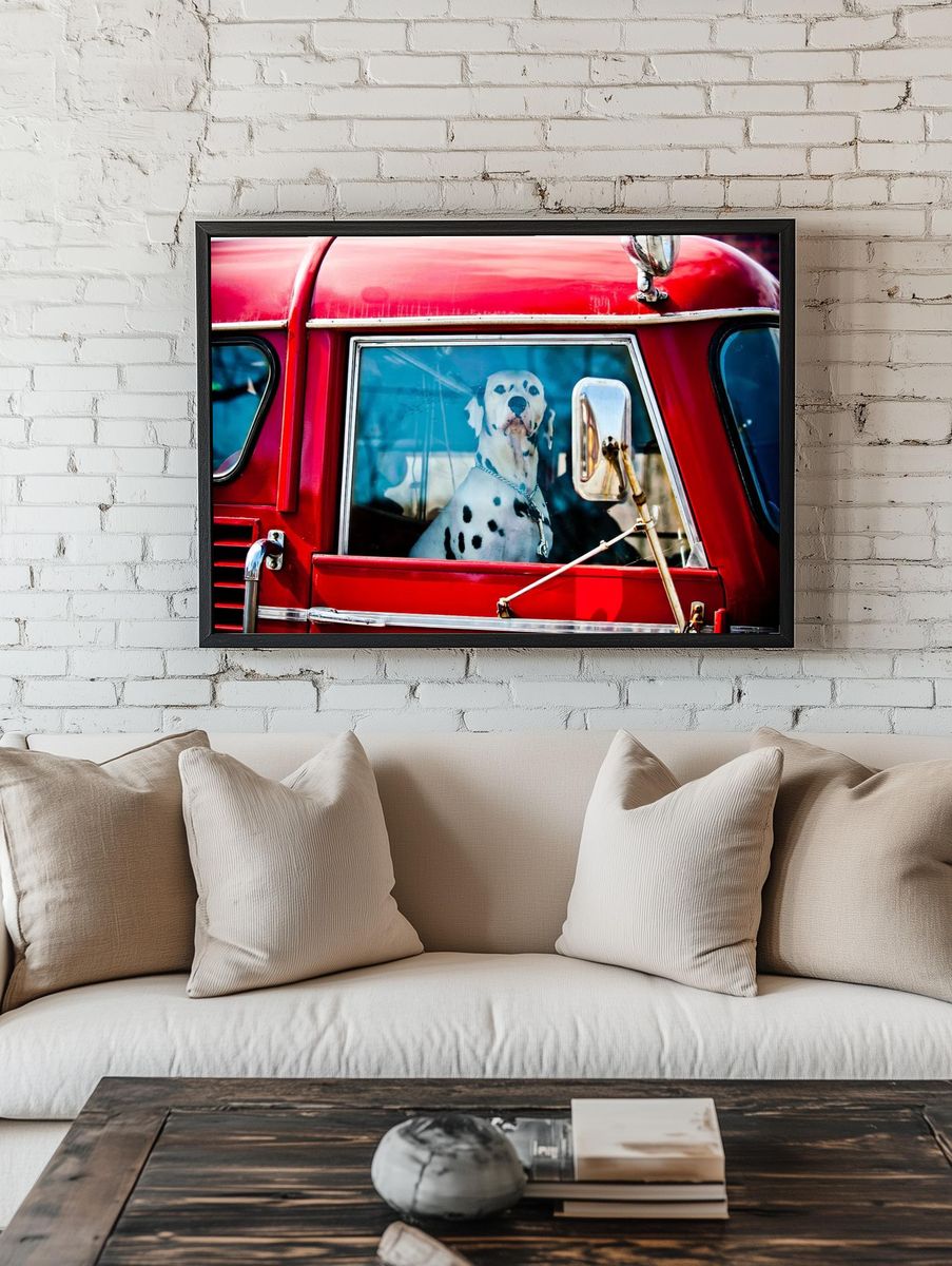 Dalmatian in Red Truck Poster room preview