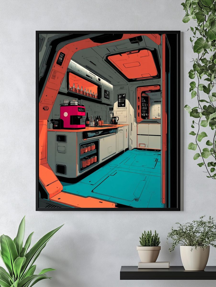 Futuristic Kitchen — Digital Art Print. — room view 4