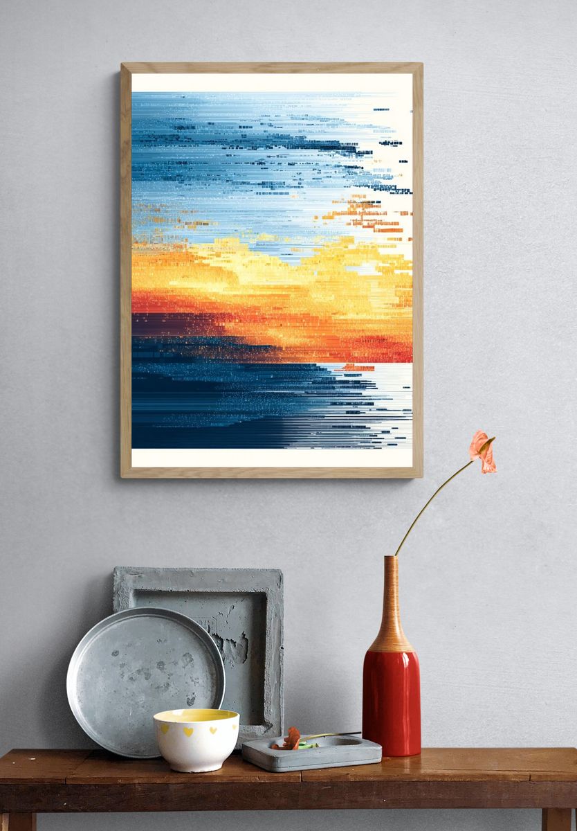 Abstract Sunset — Digital Art Print. — room view 3