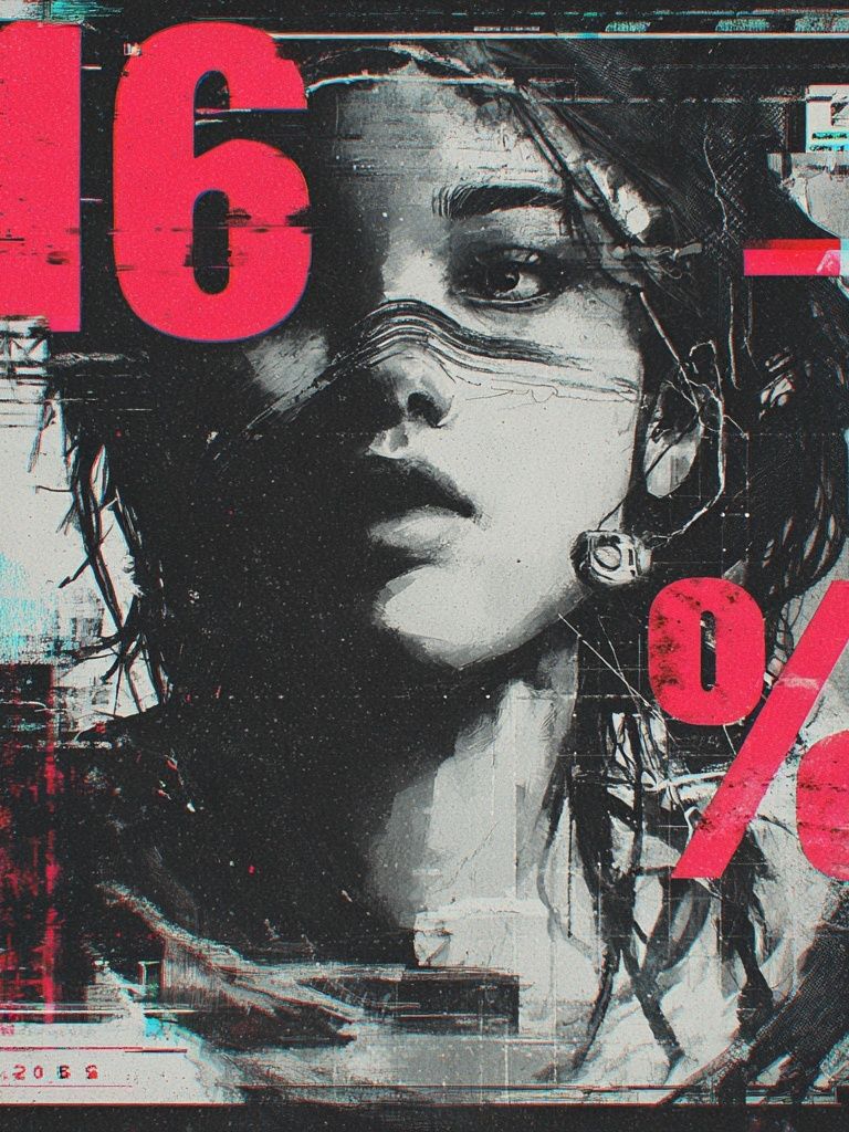 Digital Portrait — Cyberpunk Print. poster — illustration art