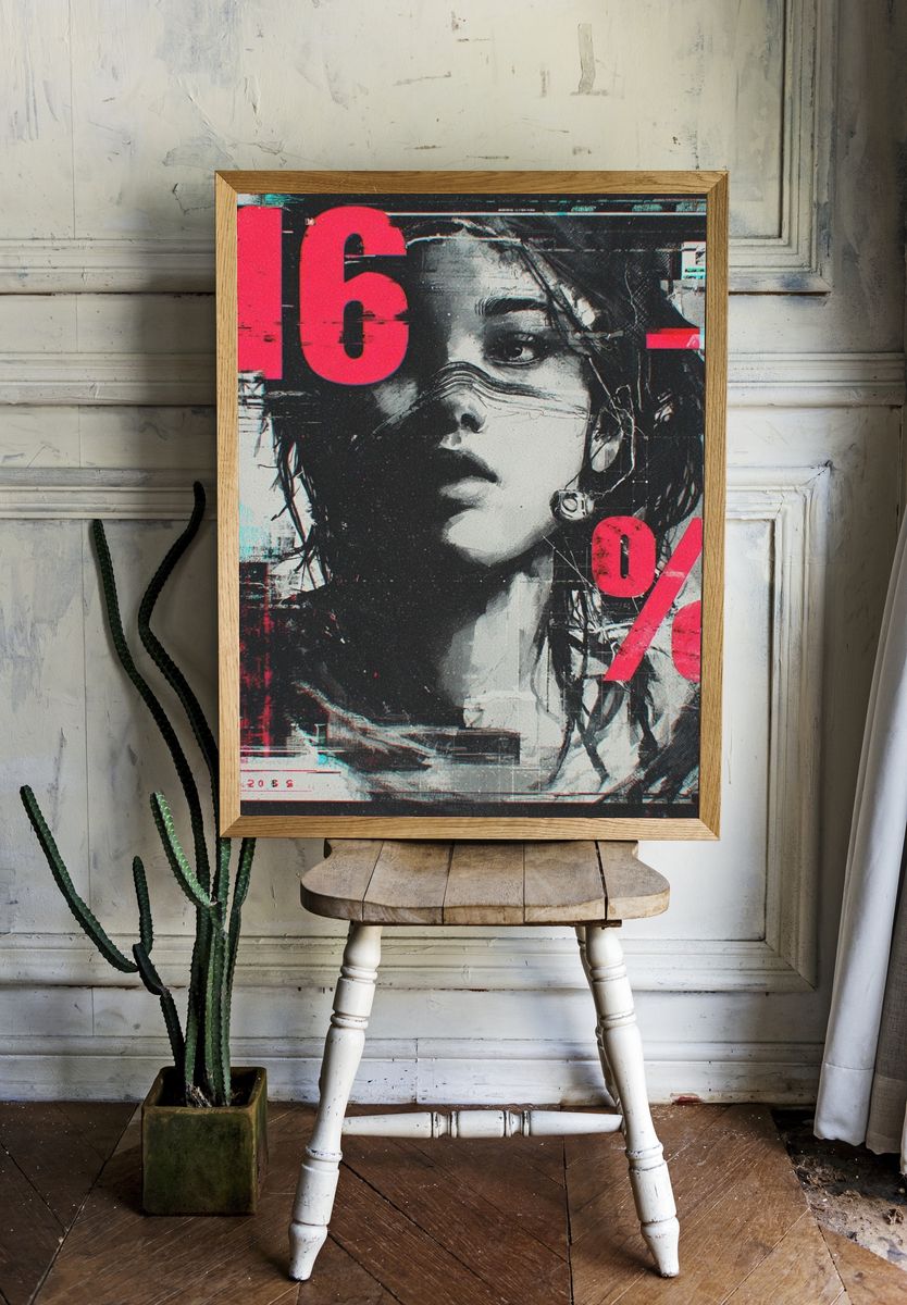 Digital Portrait — Cyberpunk Print. room preview