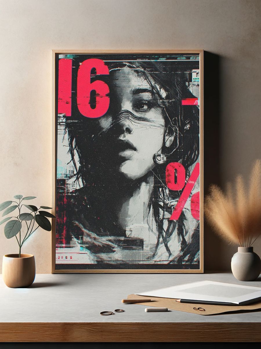 Digital Portrait — Cyberpunk Print. — room view 2