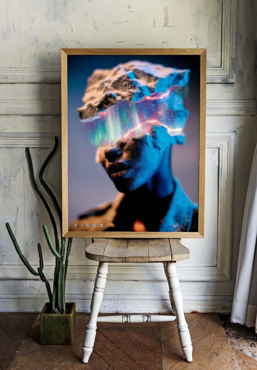 Abstract Human Portrait — Digital Art Print room preview