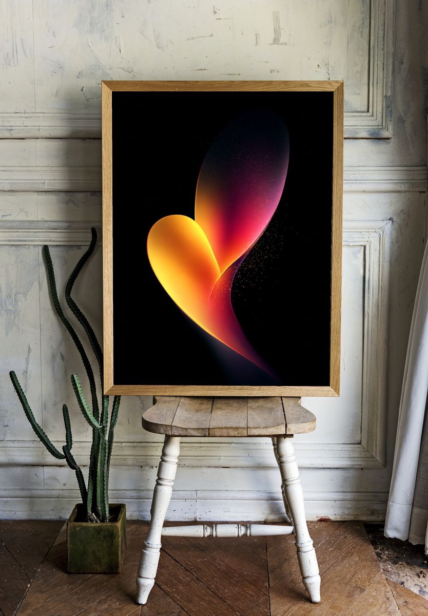 Abstract Heart — Digital Art Print room preview