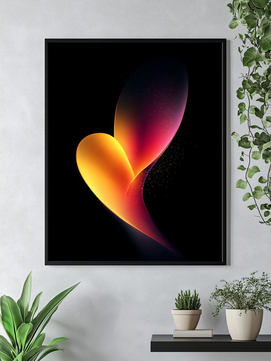 Abstract Heart — Digital Art Print. — room view 4