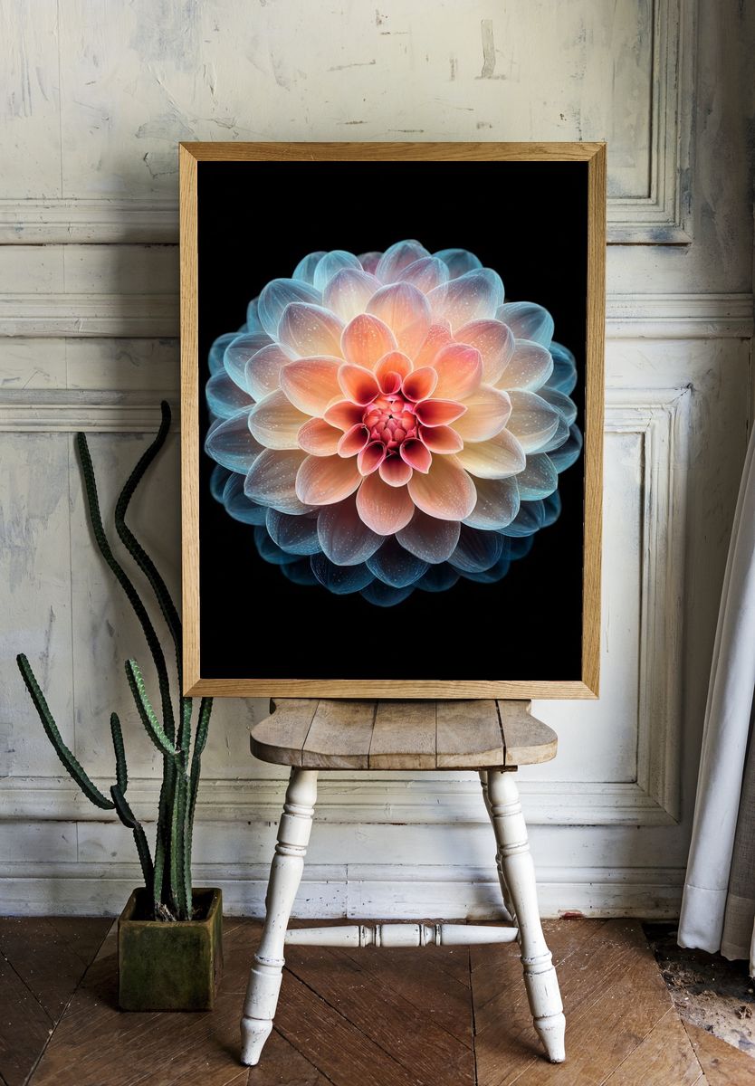 Radiant Flower — Digital Art Print. — room view 1