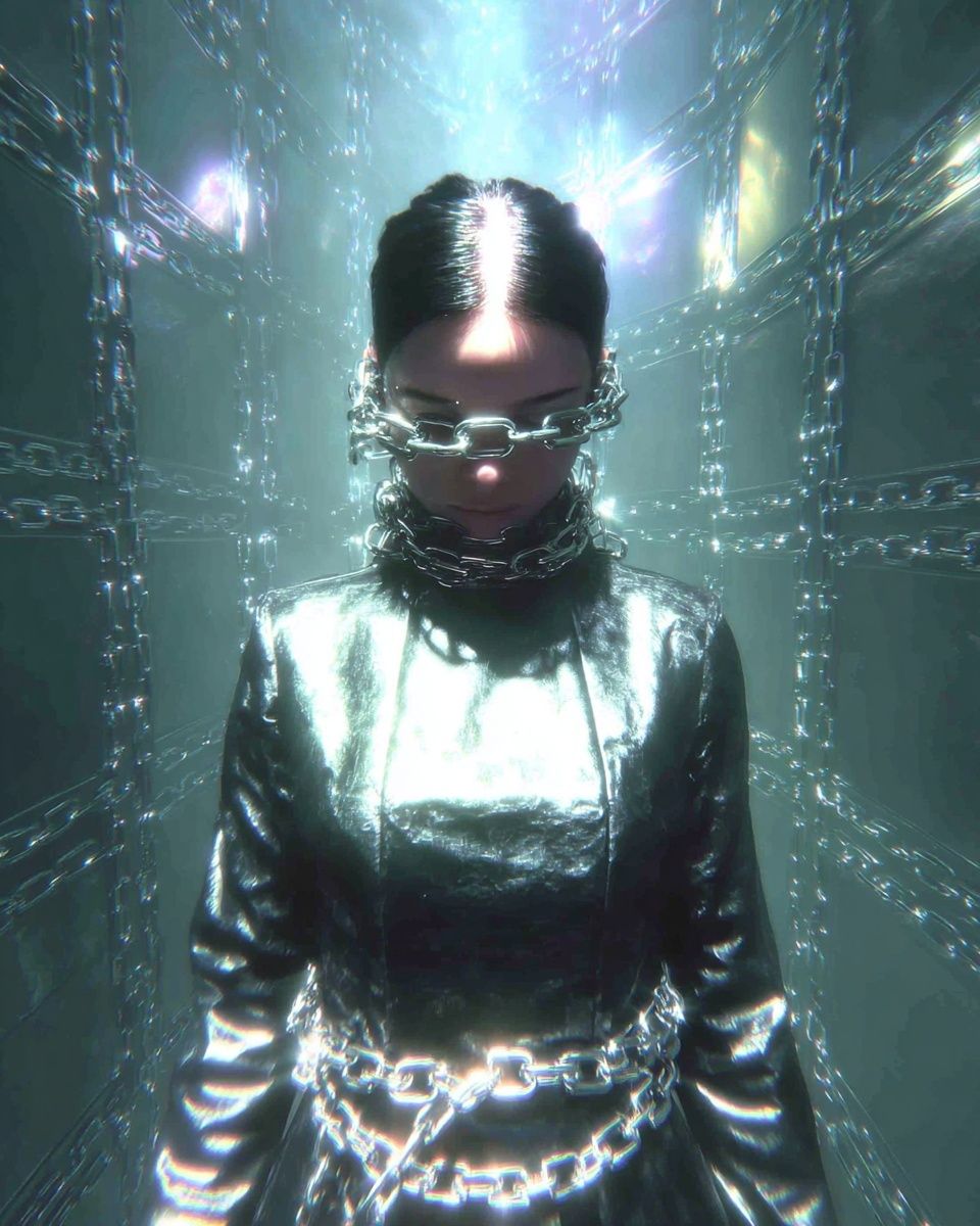 Futuristic Chains — Digital Art Print. poster detail