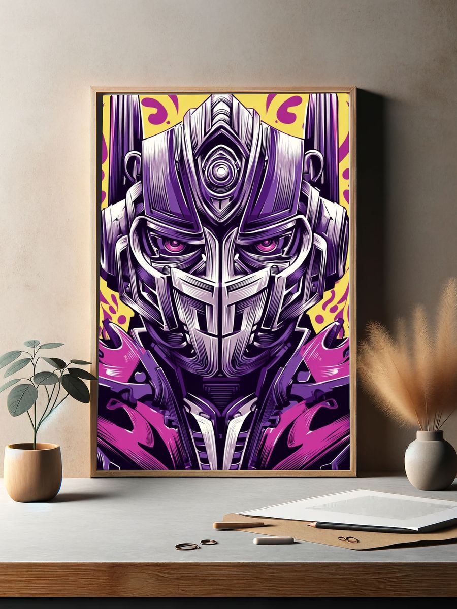 Futuristic Robot — Digital Art Print. — room view 2