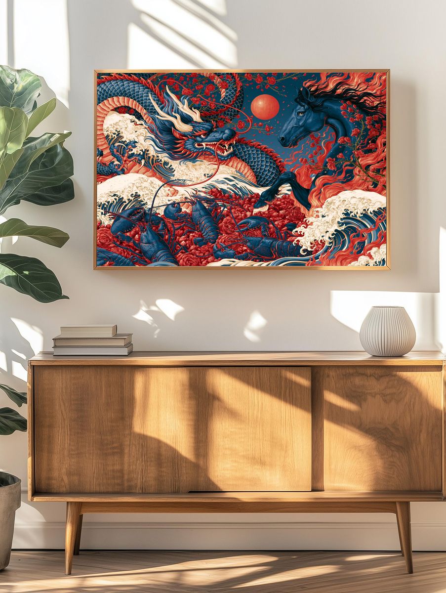 Dragon and Horse Fantasy Print. — room view 3