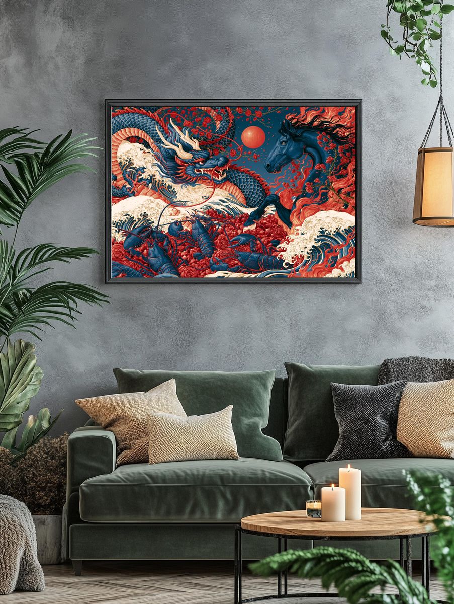 Dragon and Horse Fantasy Print. — room view 4