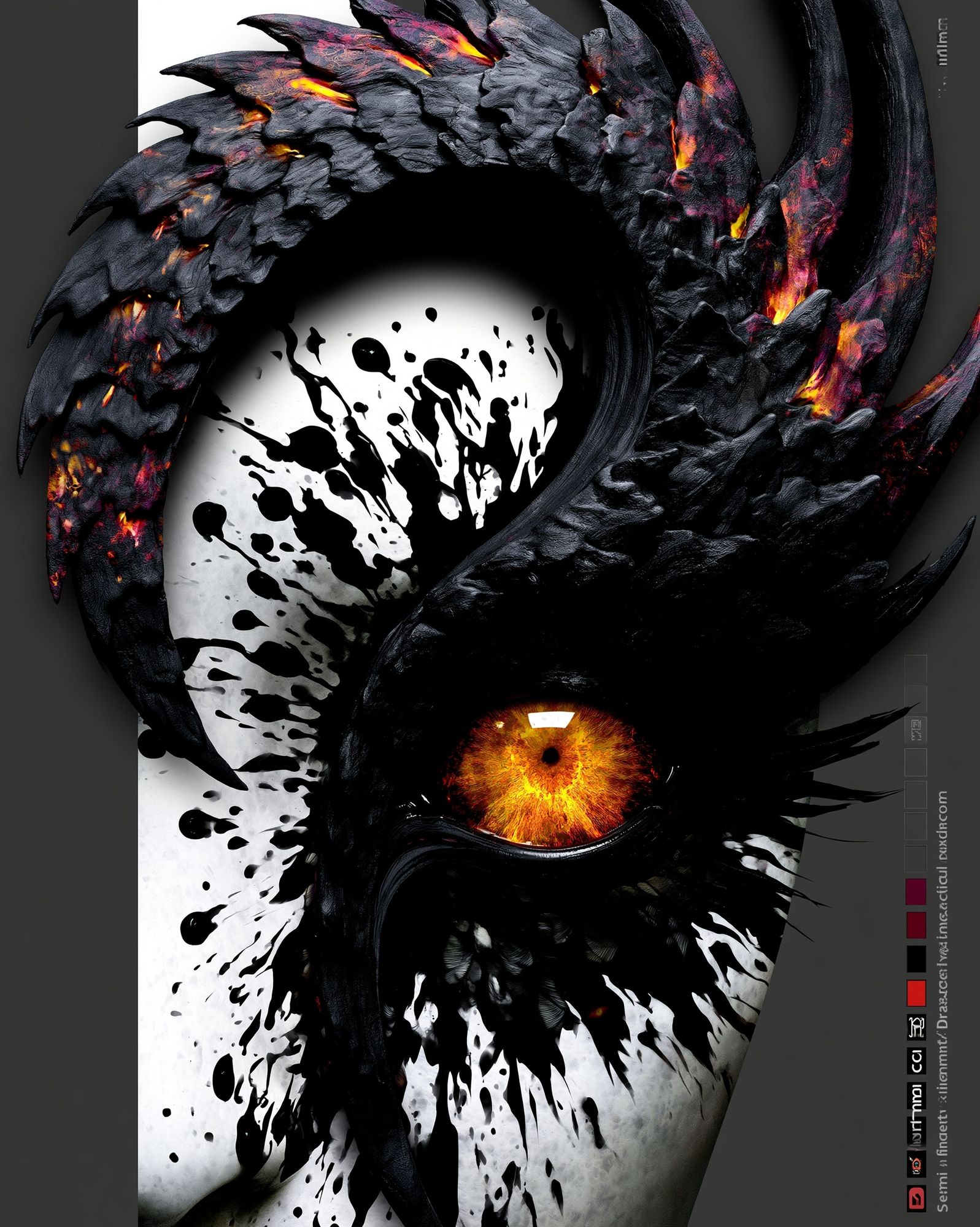 Dragon Eye Dark Fantasy Poster. poster detail