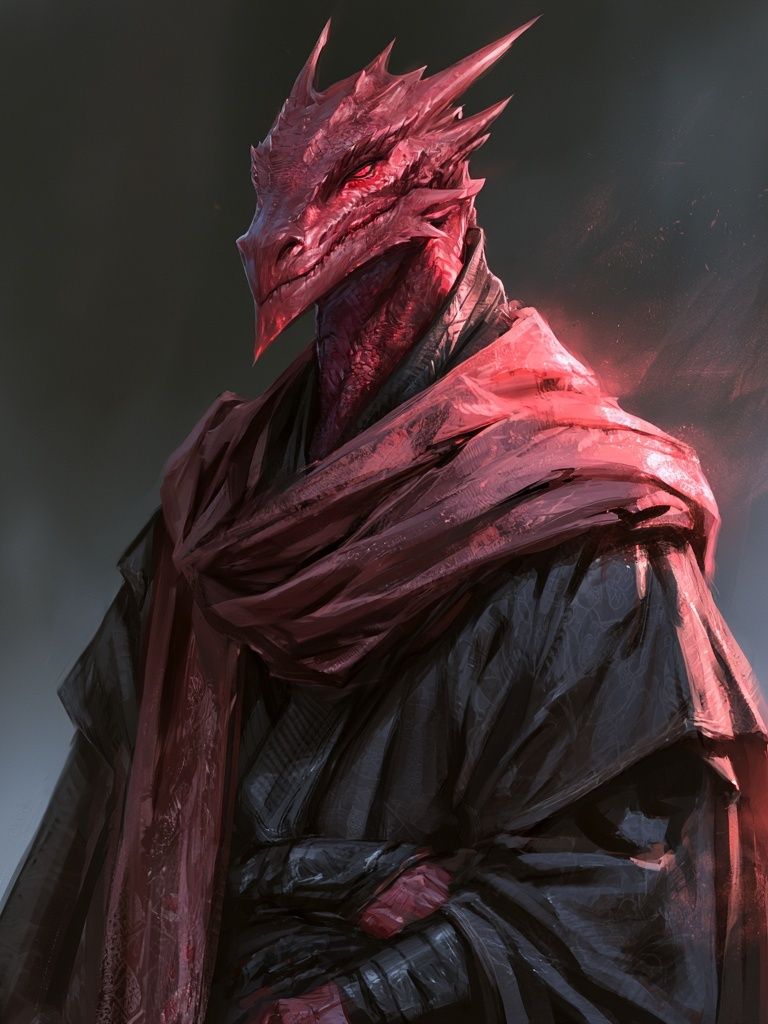 Crimson Dragon Warrior Digital Art Poster. poster detail