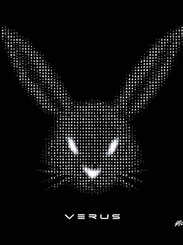 Digital Rabbit — Modern Art Print. poster — illustration art