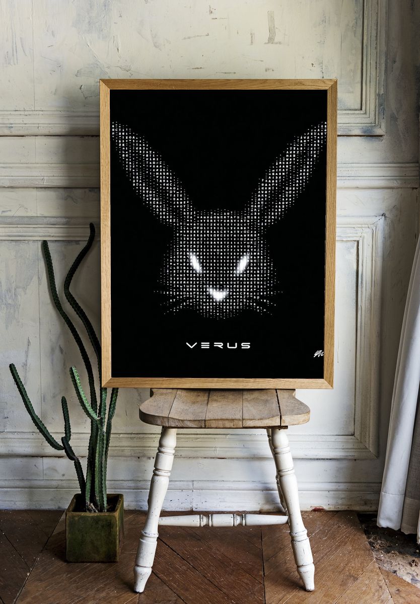 Digital Rabbit — Modern Art Print room preview