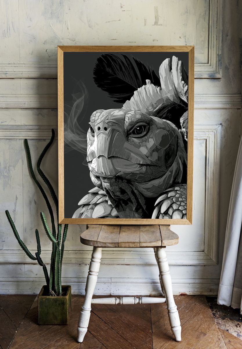 Dragon Warrior Portrait Poster. — room view 1