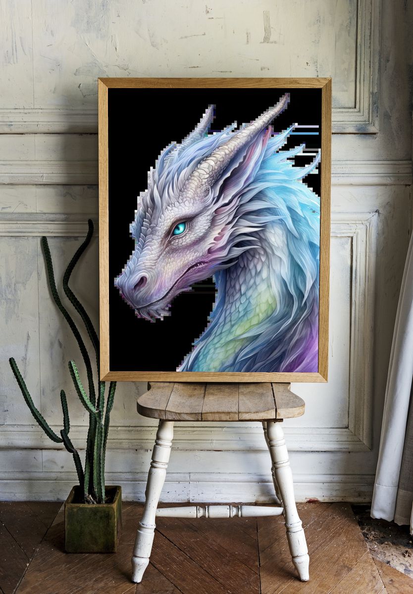 Majestic Dragon — Digital Art Print room preview