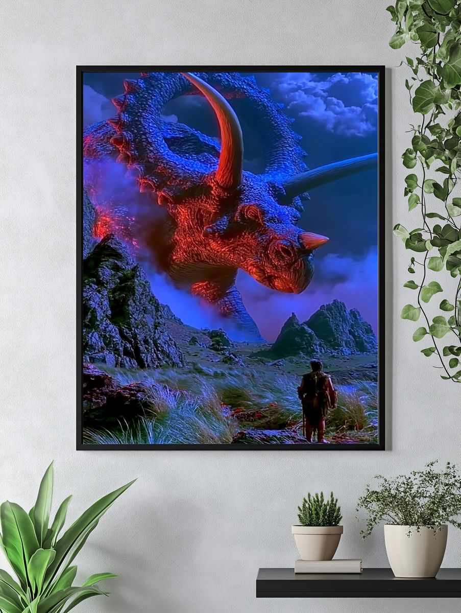 Dragon in Stormy Skies Print. — room view 4