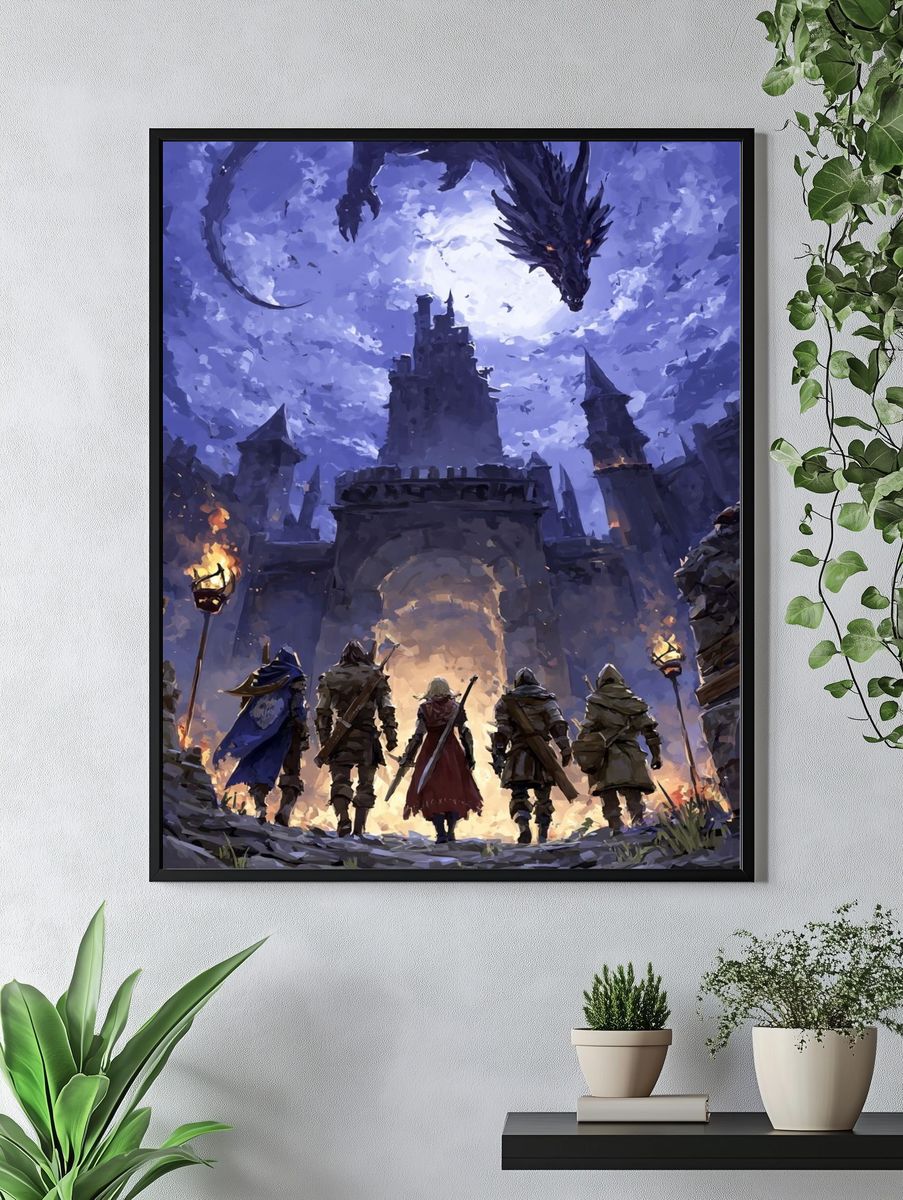 Dragon Encounter — Fantasy Art Print. — room view 4