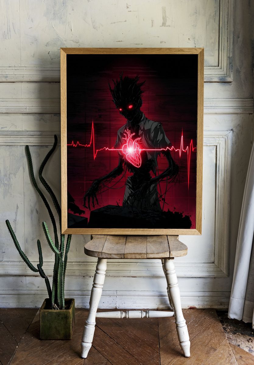 Heart Monitor — Dark Art Print. — room view 1
