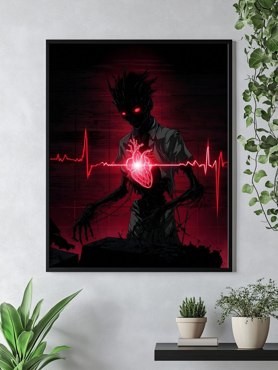 Heart Monitor — Dark Art Print. — room view 4