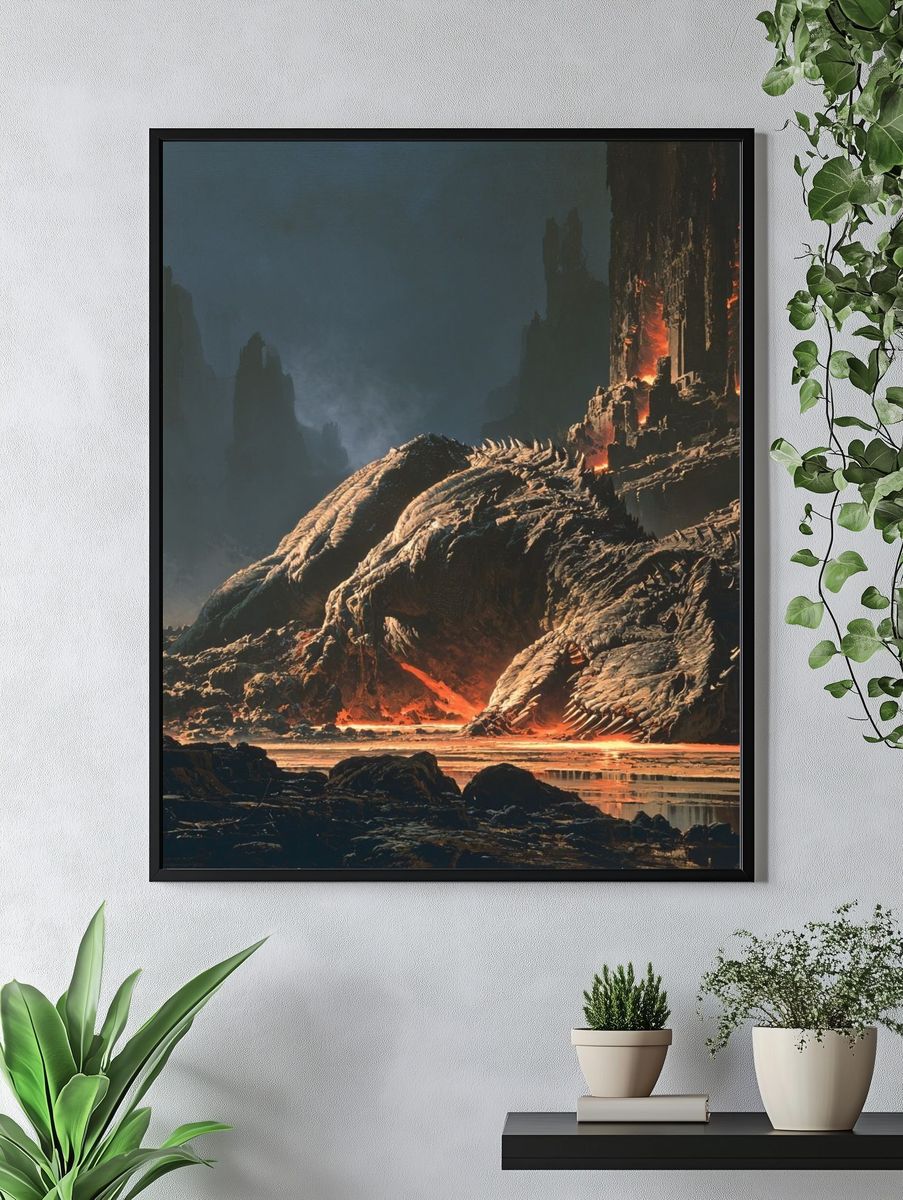 Dragon in Lava Cavern Print. — room view 4