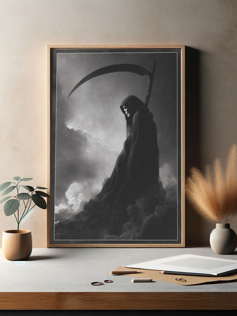 Grim Reaper — Dark Art Poster. — room view 2