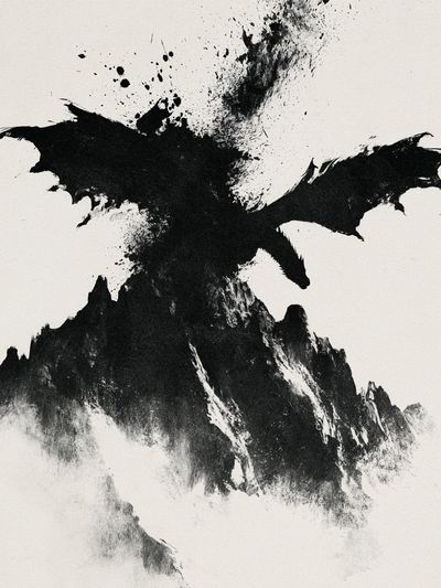 Dragon Mountain Ink Poster. poster