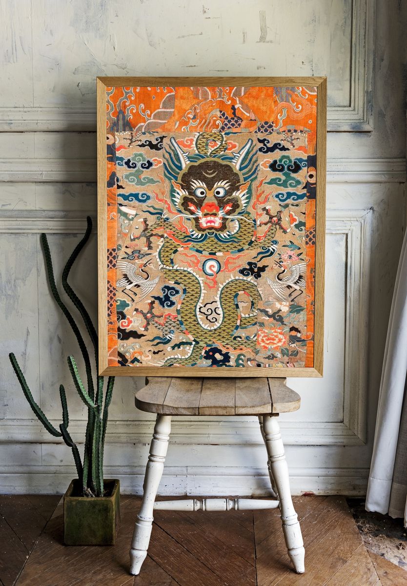 Dragon and Clouds — Asian Art Print room preview