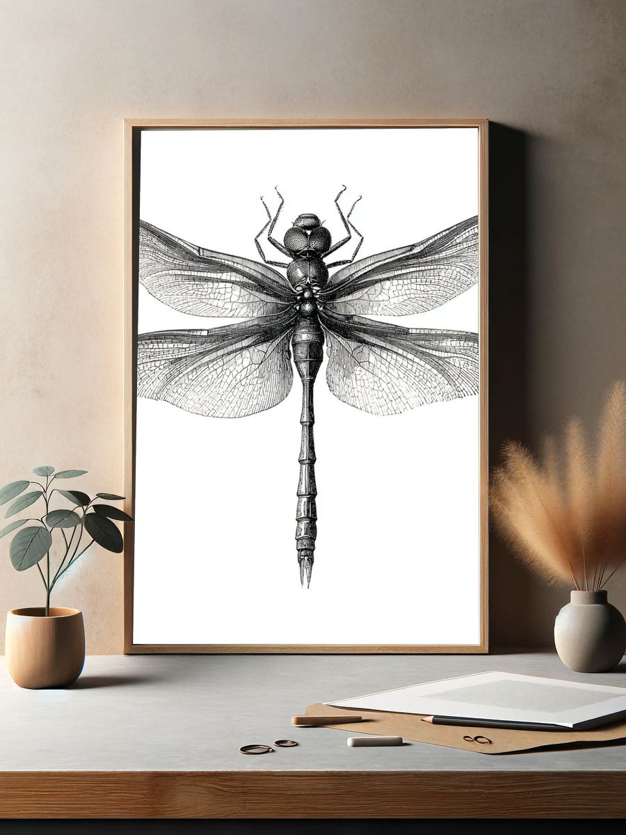 Dragonfly Illustration Poster. — room view 2