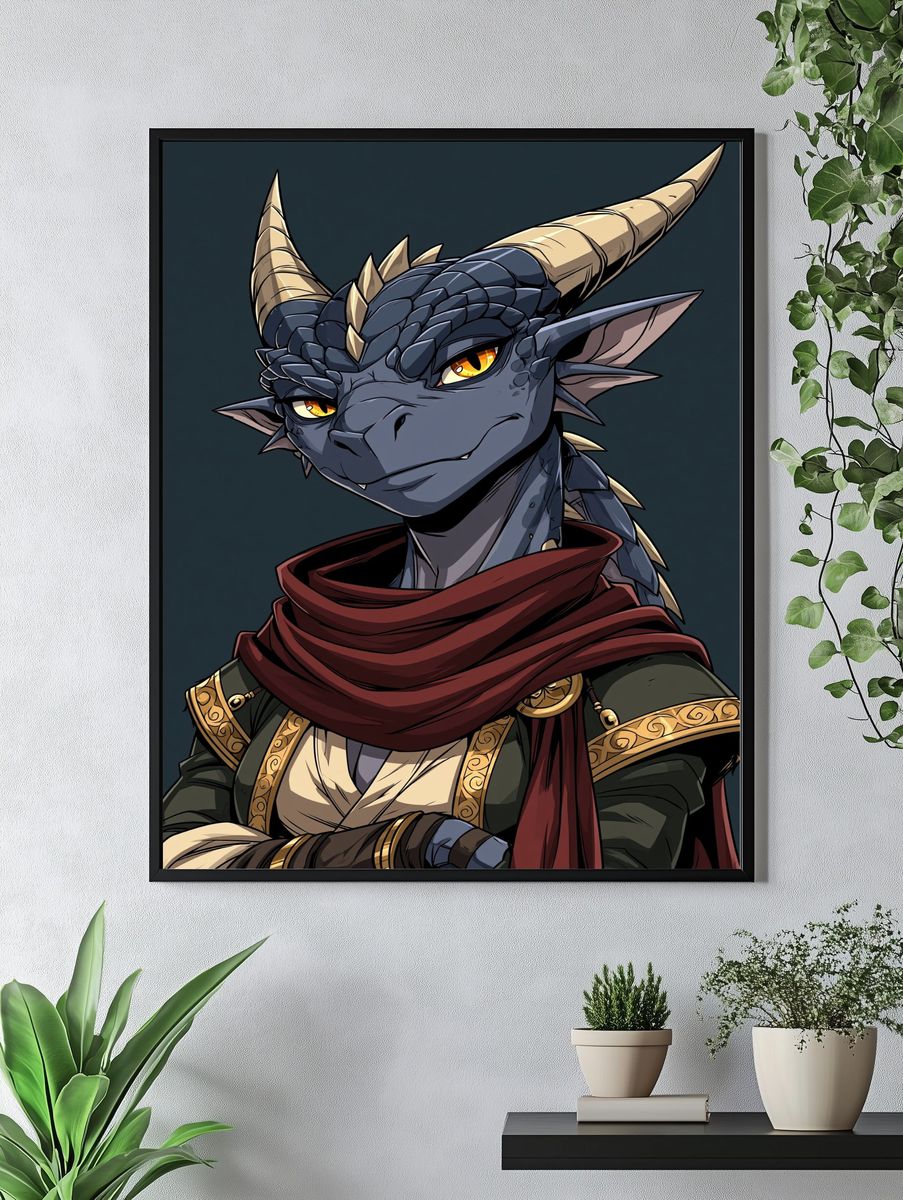 Dragon Portrait Digital Art Poster. — room view 4