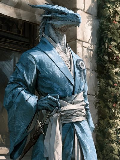 Dragon Samurai Portrait Print. poster