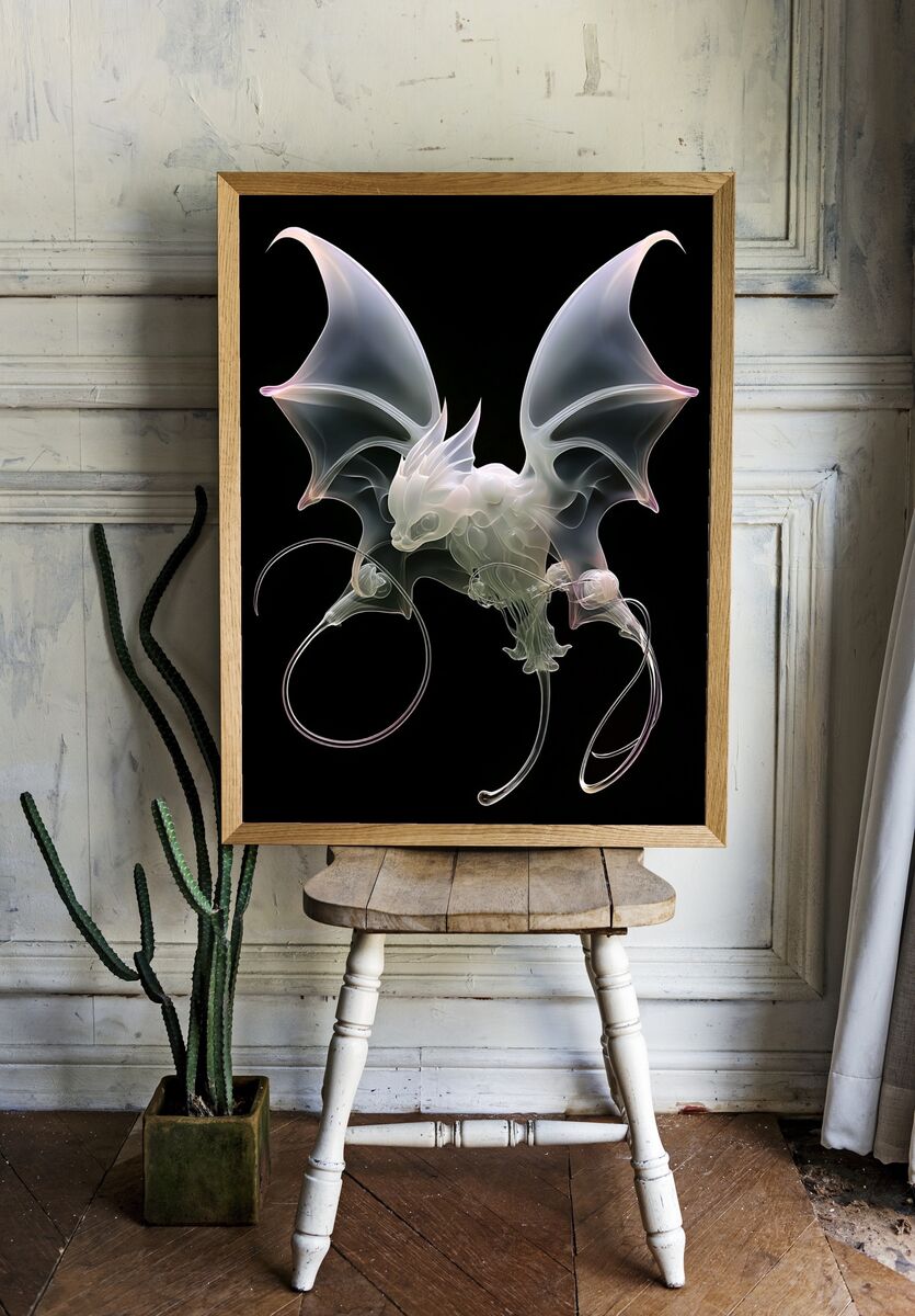 Ethereal Dragon — Digital Art Print room preview