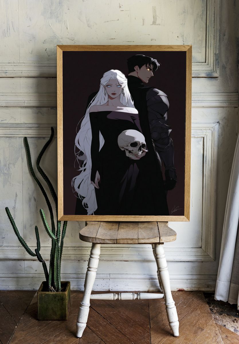 Dark Elegance — Anime Art Print. — room view 1