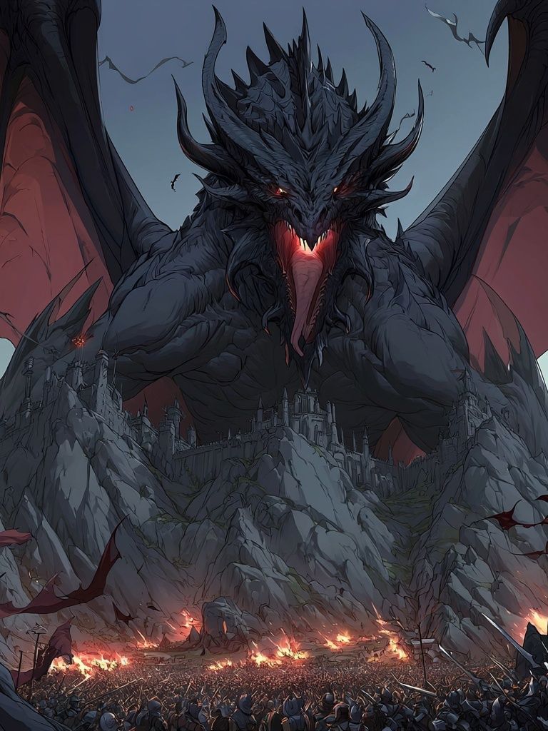 Dragon Siege Fantasy Poster. poster — gaming art