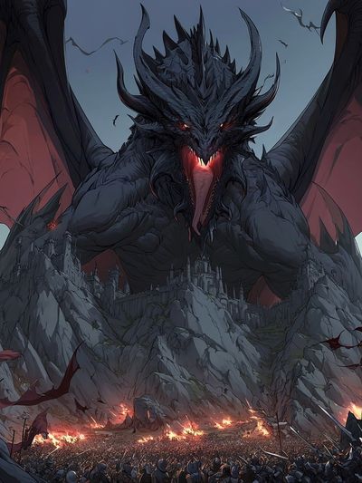 Dragon Siege Fantasy Poster. poster