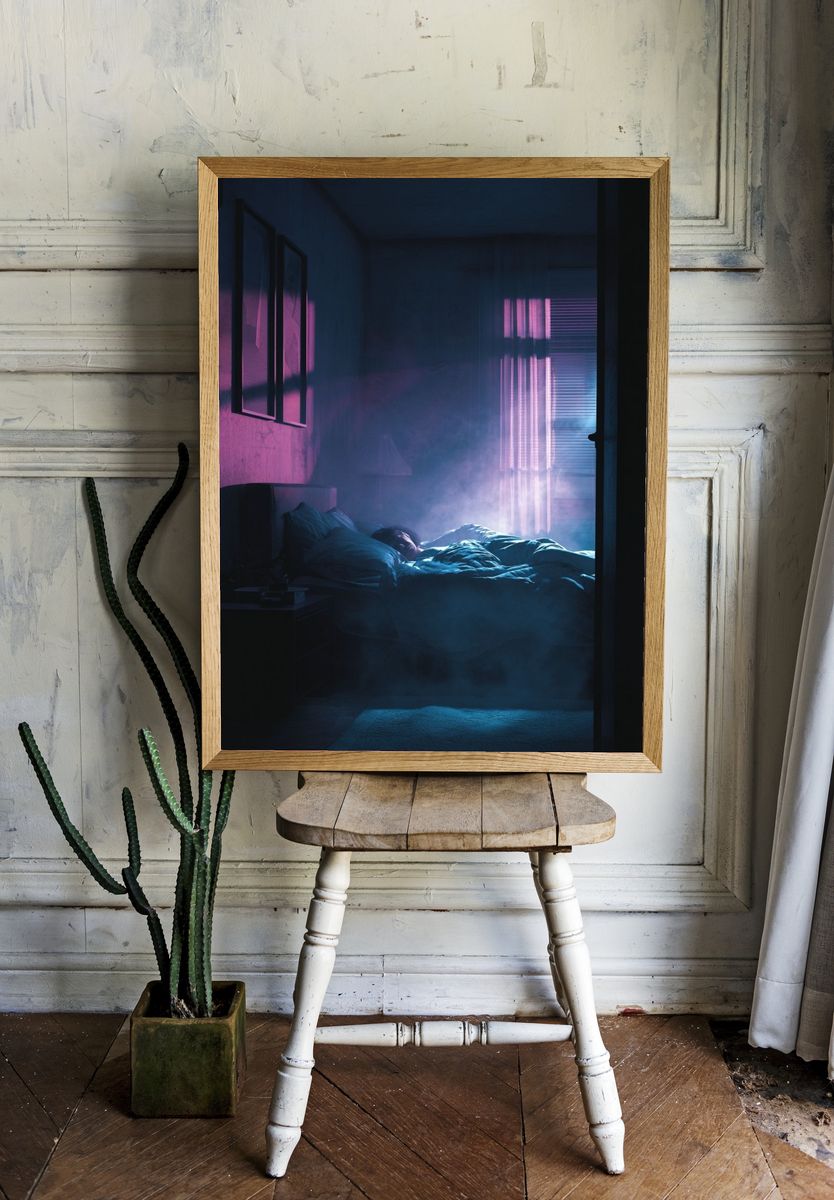 Dreamy Bedroom Scene — Fine Art Print room preview
