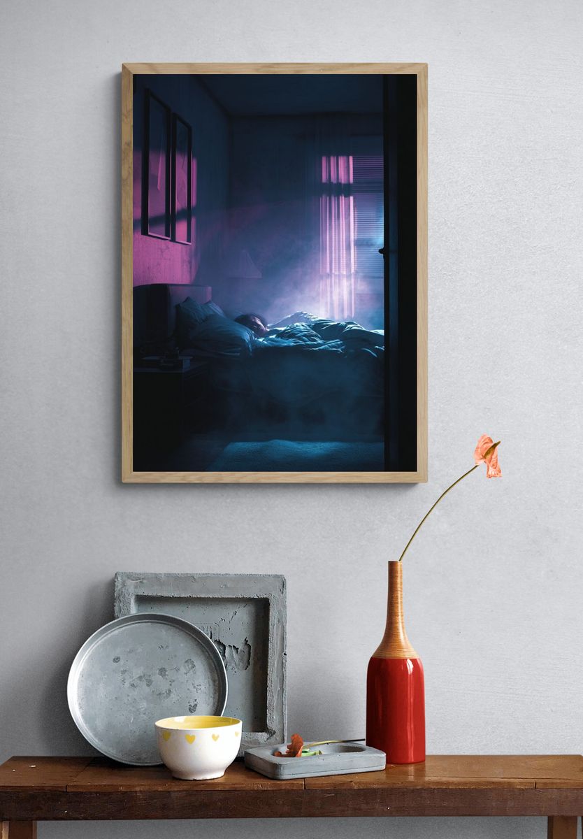 Dreamy Bedroom Scene — Fine Art Print. — room view 3
