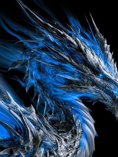 Blue Dragon Digital Art Poster. poster