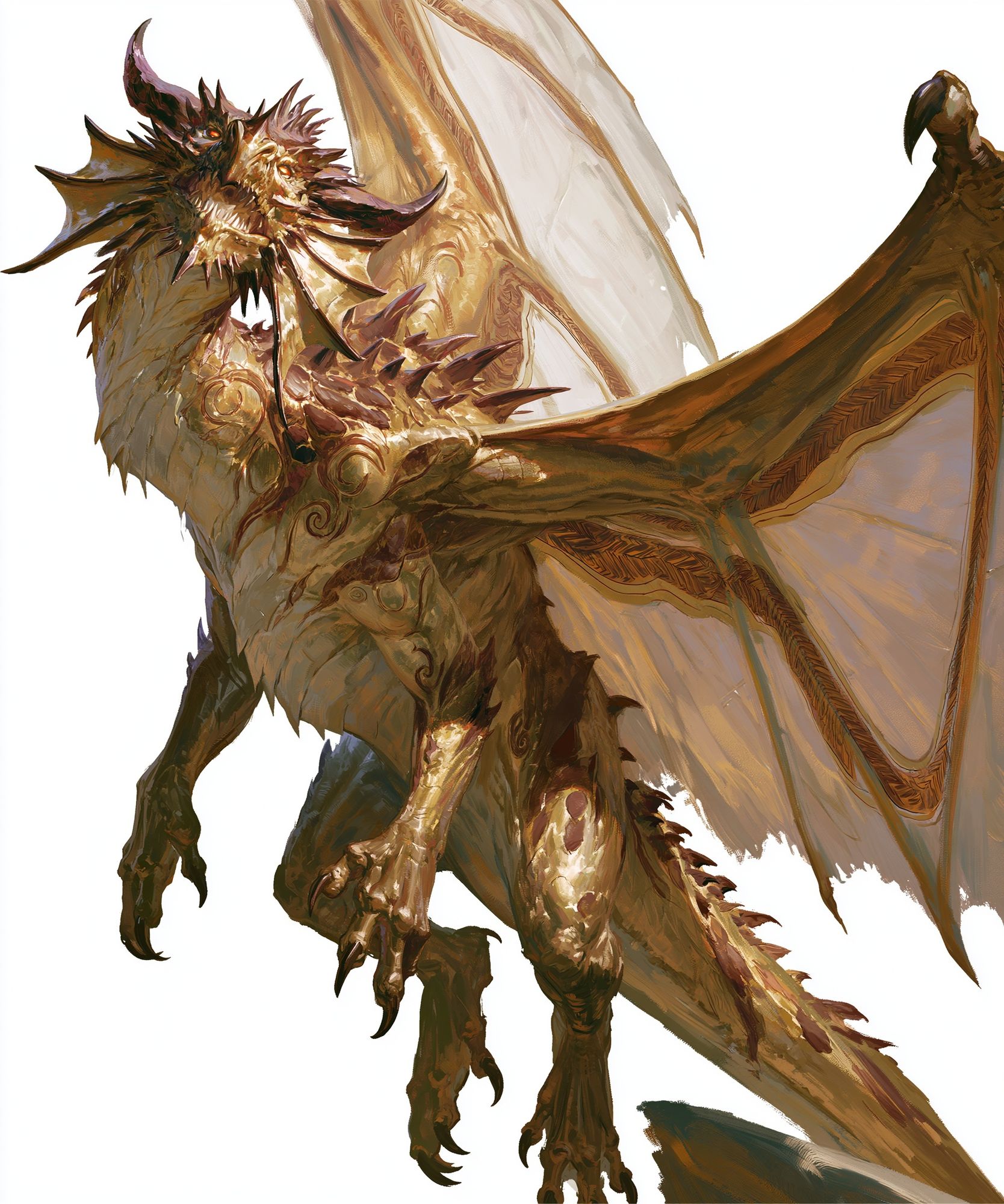 Golden Dragon Fantasy Illustration Poster. poster detail