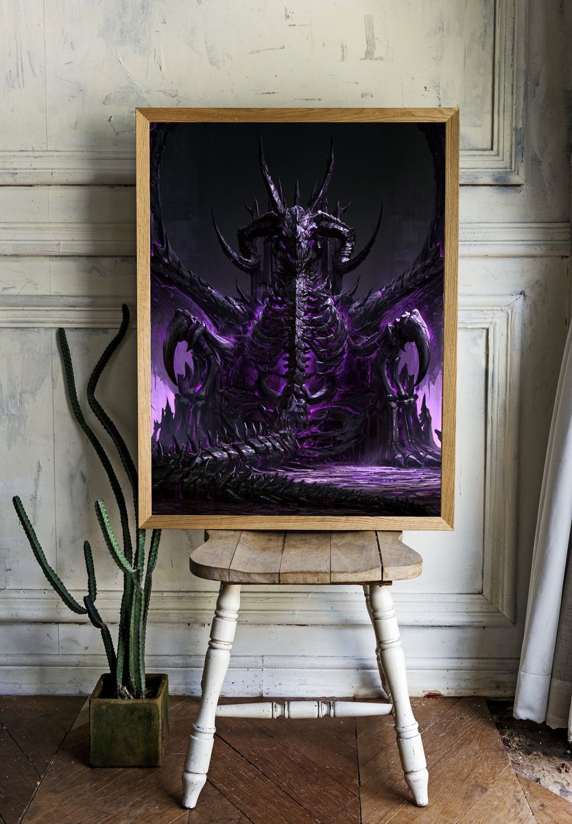 Dark Dragon Throne Illustration Poster. — room view 1