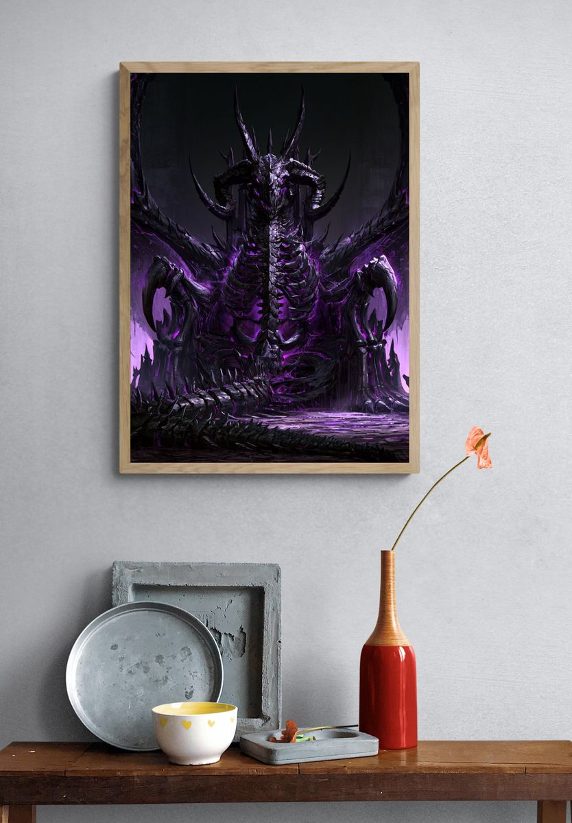 Dark Dragon Throne Illustration Poster. — room view 3