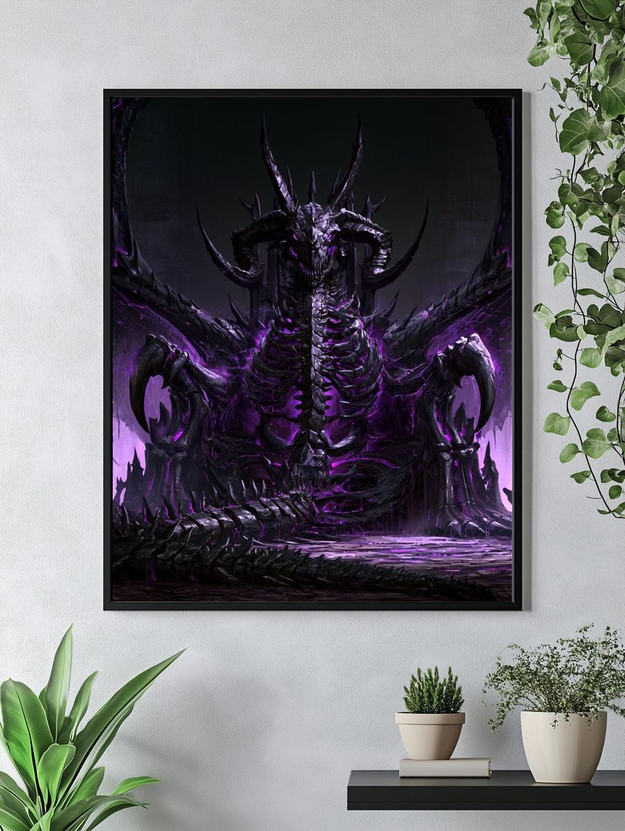 Dark Dragon Throne Illustration Poster. — room view 4